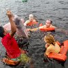 Legend says that at night these pink dolphins become a handsome young man who seduces girls and impregnates them. Diz a lenda que estes botos se transformam em belos rapazes de noite e seduzem as garotas engravidando-as. : Amazonas, Brazil, Manaus
